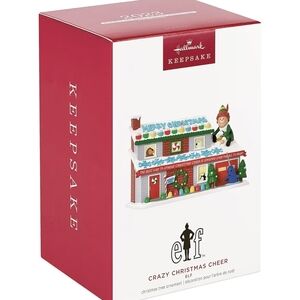 Hallmark Keepsake Elf Crazy Christmas Cheer Ornament Box - Red and White